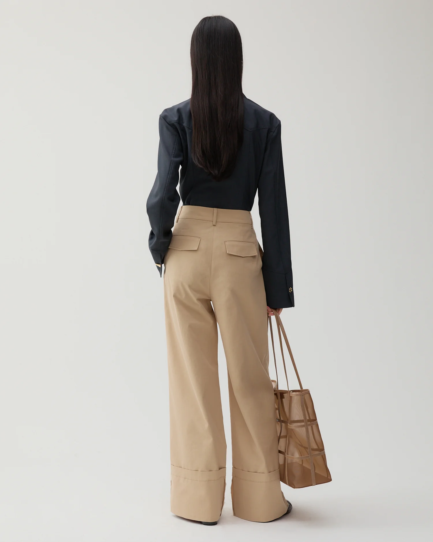Macie Trousers Cotton Blend Tan - Image 3