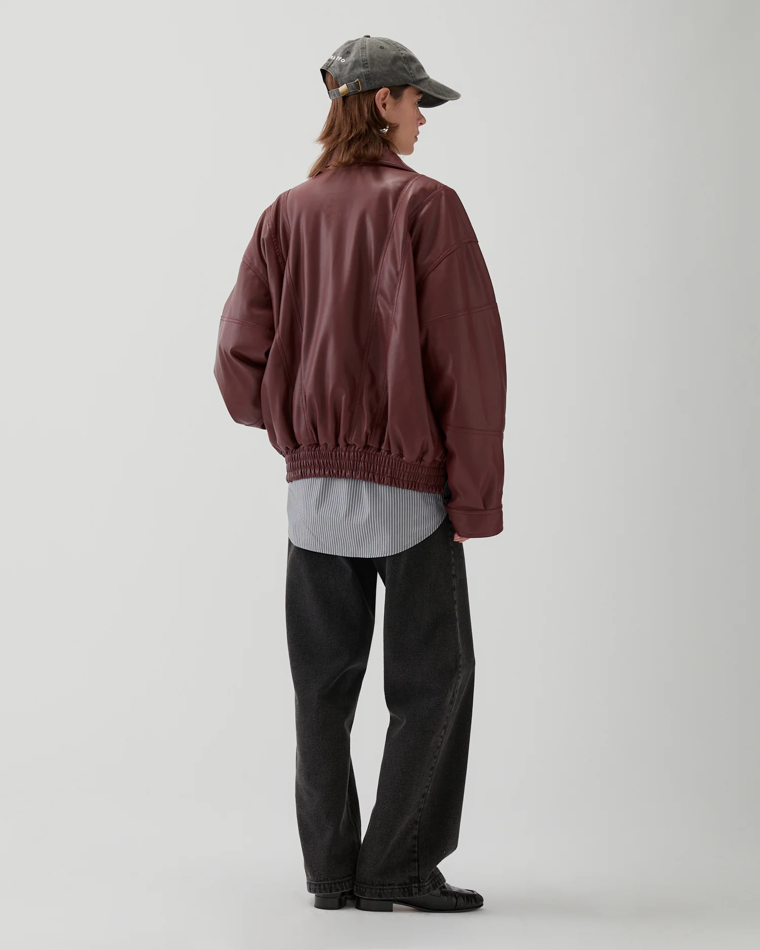 Madison Jacket Faux Leather Burgundy - Image 7