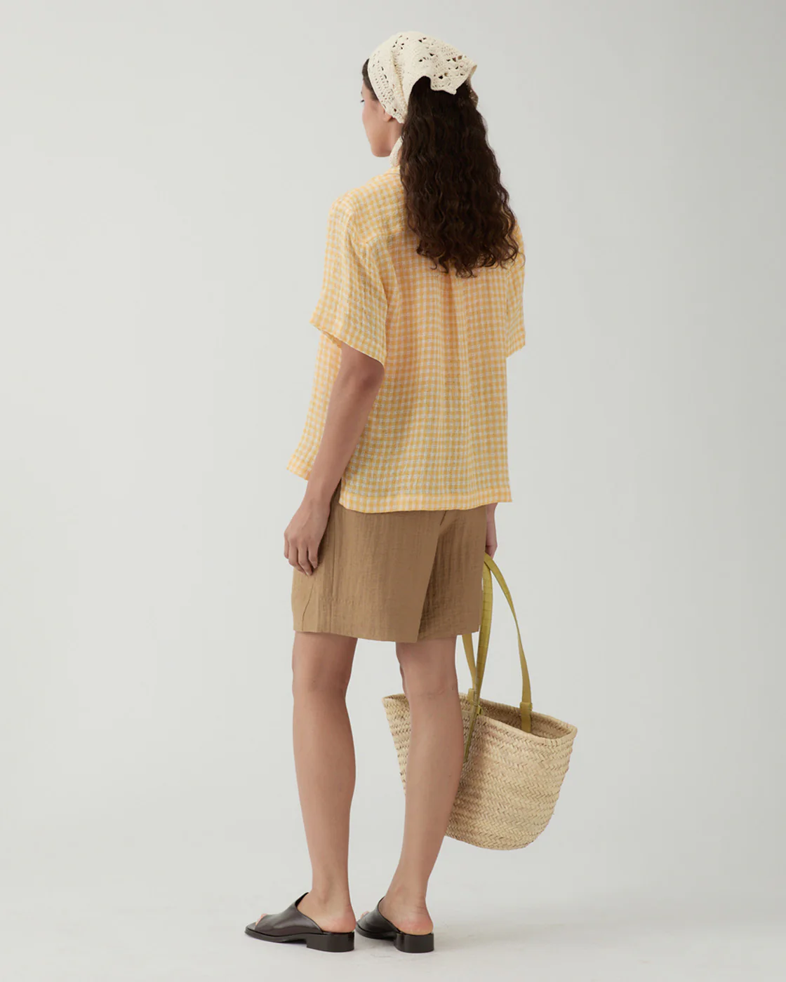 Marty Shirt Linen Check Yellow - Image 4