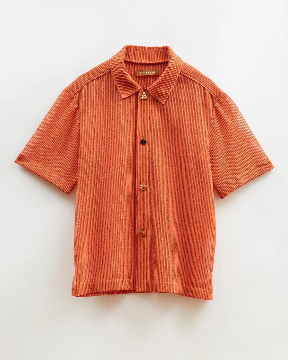 Marty Shirt Mesh Stripe Orange - Image 7