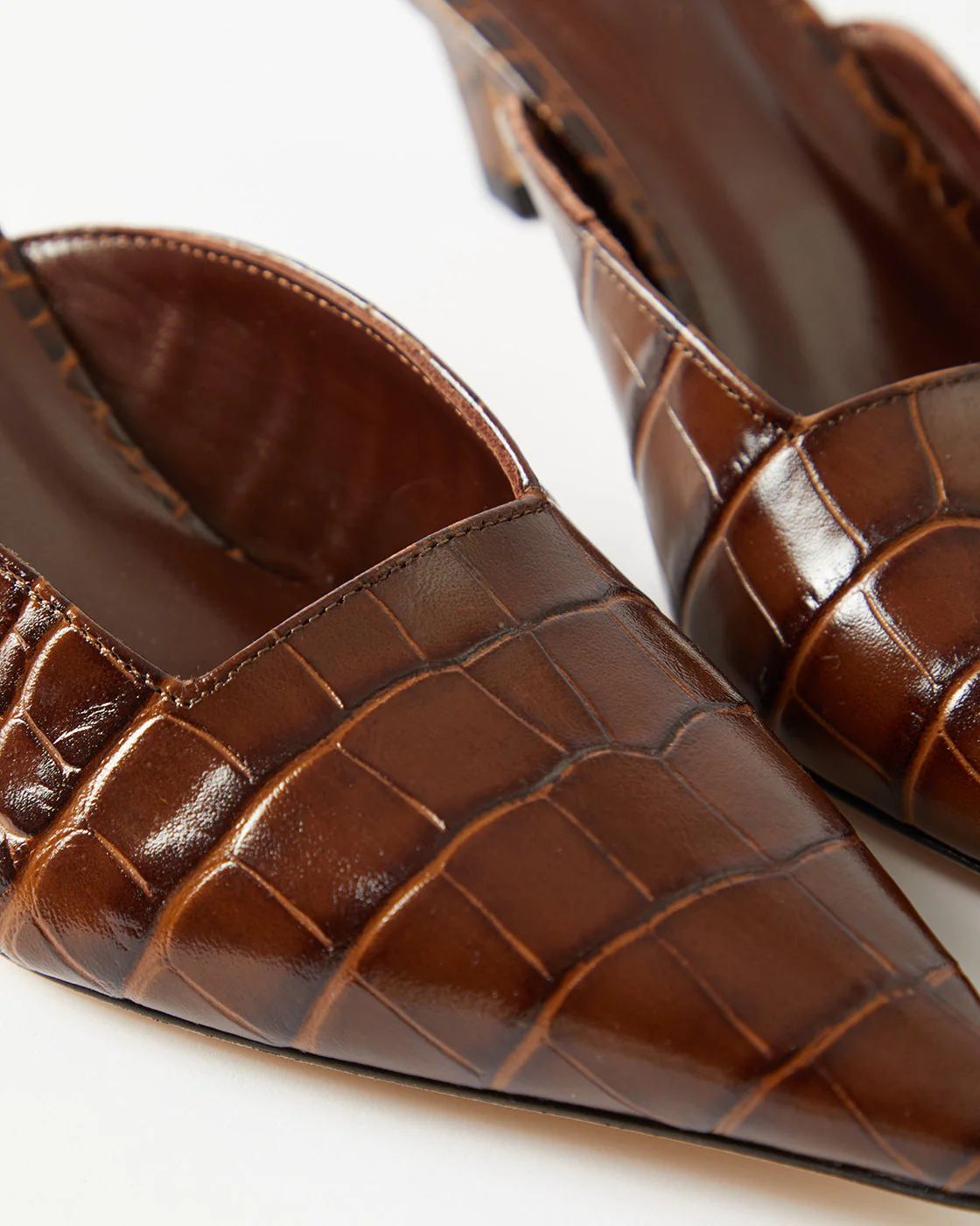 Mathilde Mule Leather Emboss Croc Brown - Image 6