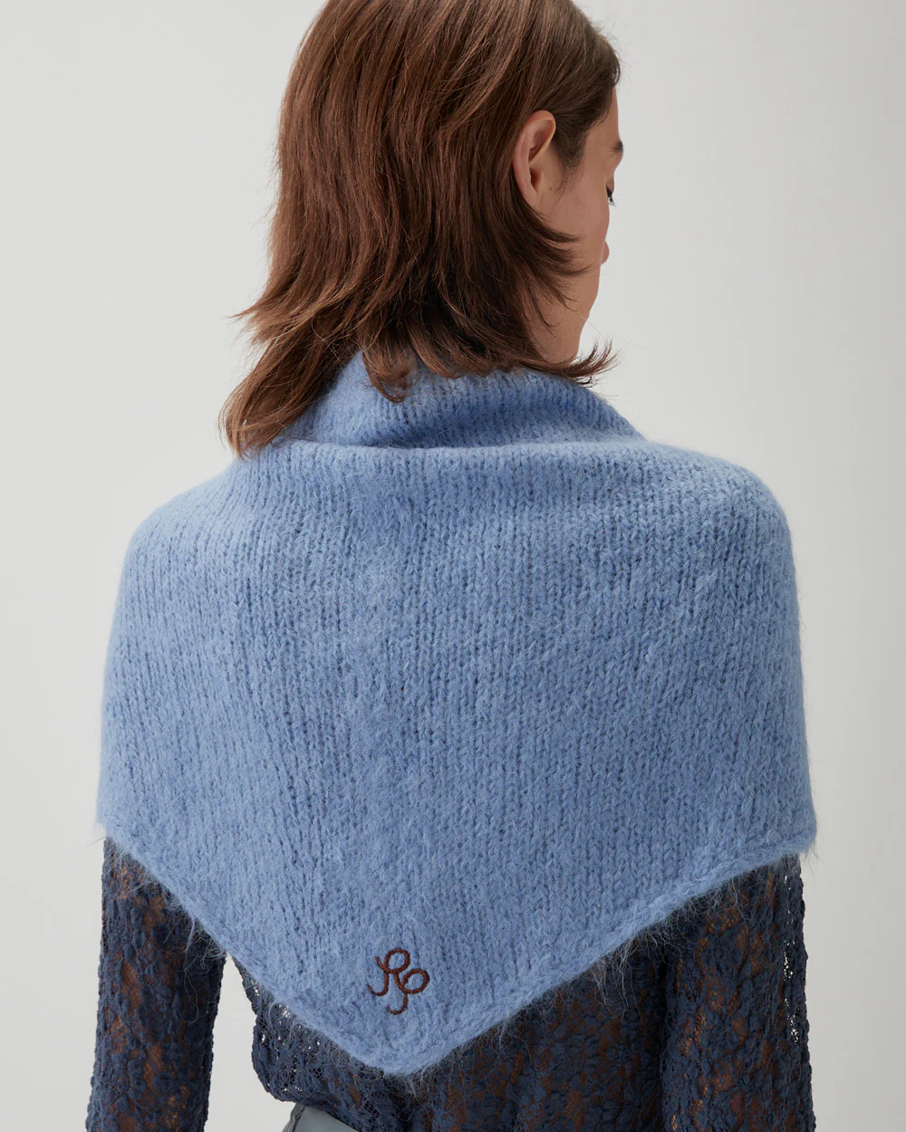 Maxi Triangle Scarf Alpaca Blend Blue - Image 2