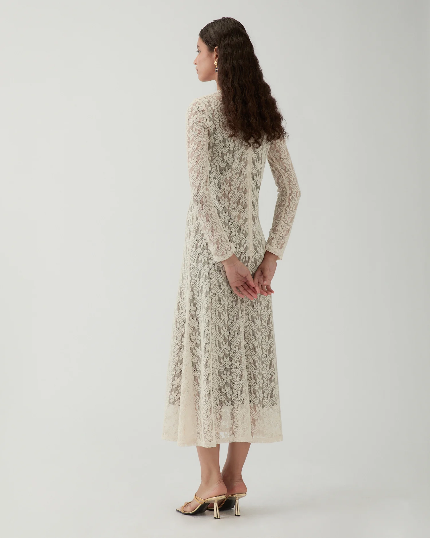Micah Dress Floral Lace Cream - Image 4