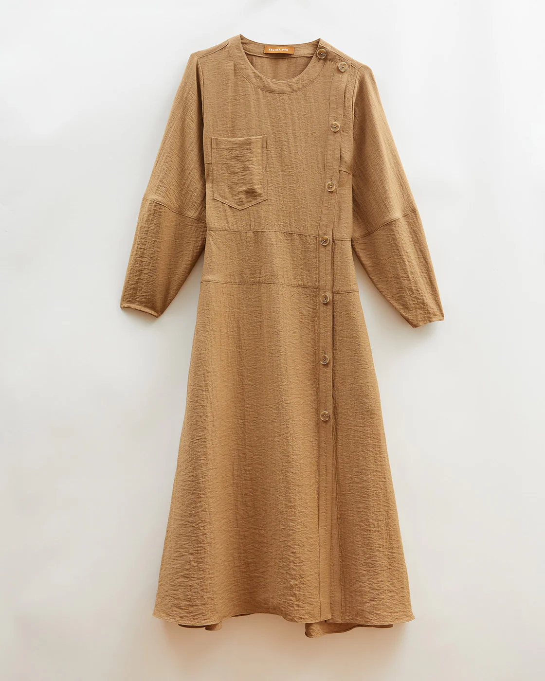 Michaela Dress Viscose Linen Blend Caramel - Image 8