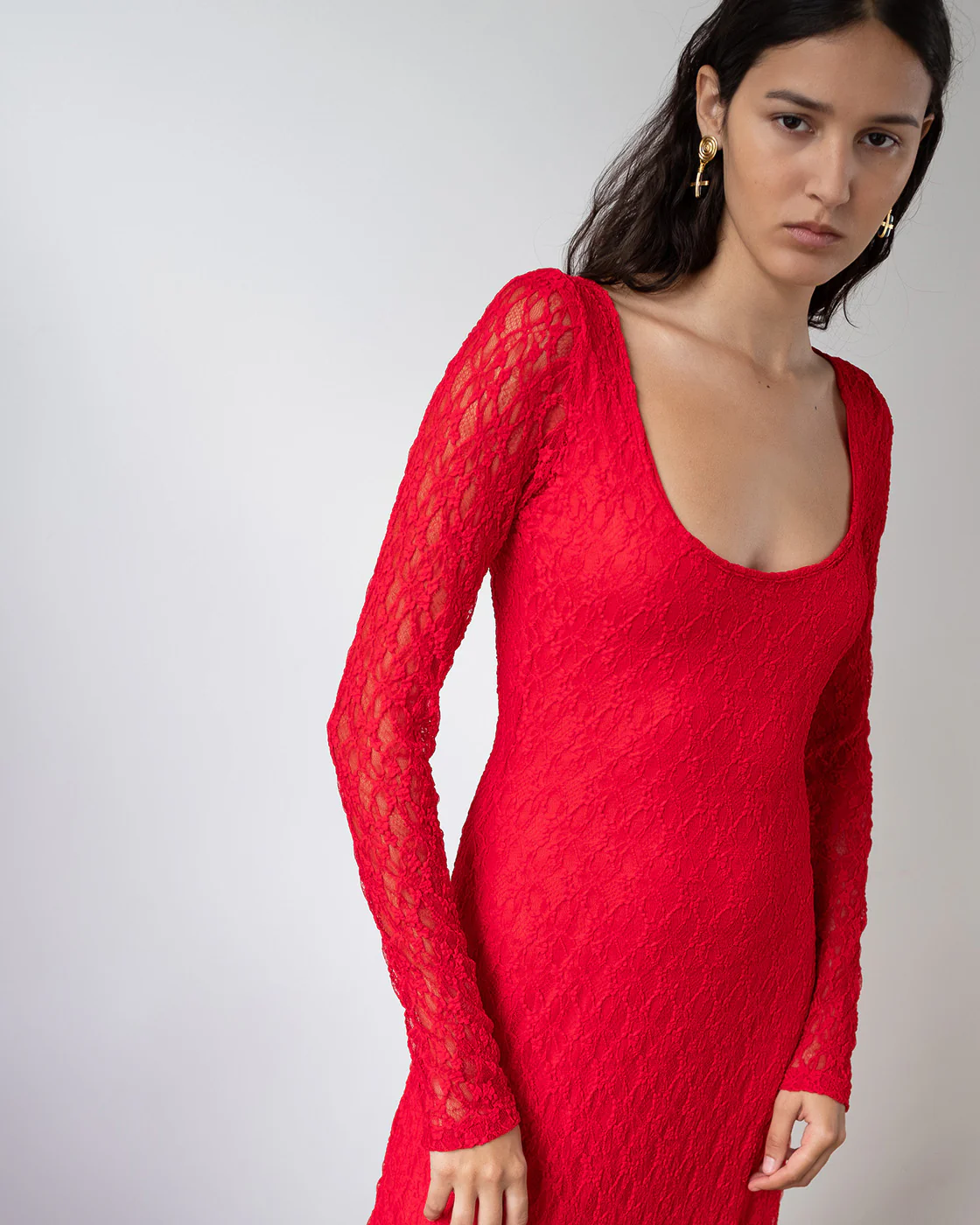 Mila Dress Lace Red - Image 7