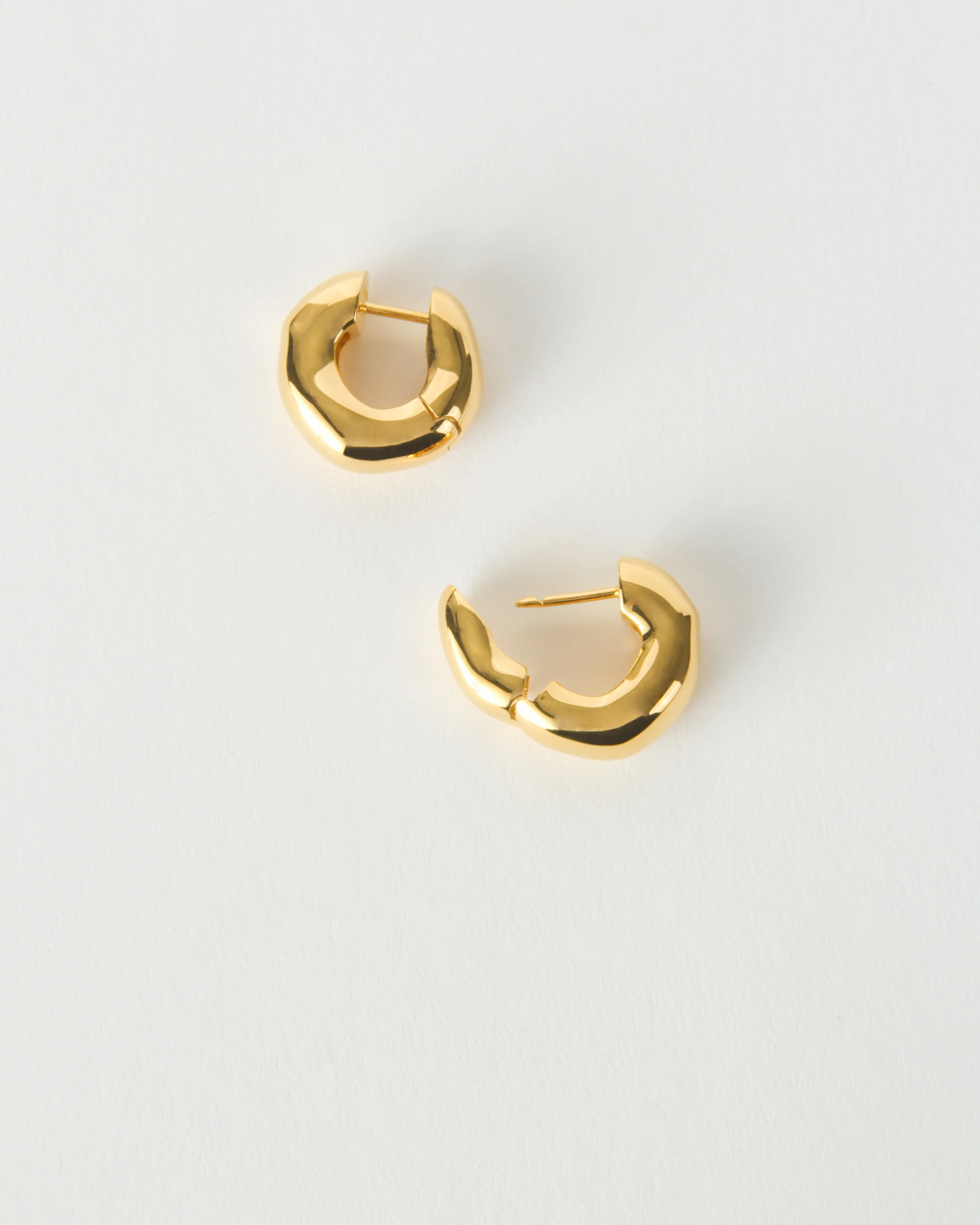 Molten Hinged Hoops Gold Plated - Image 4