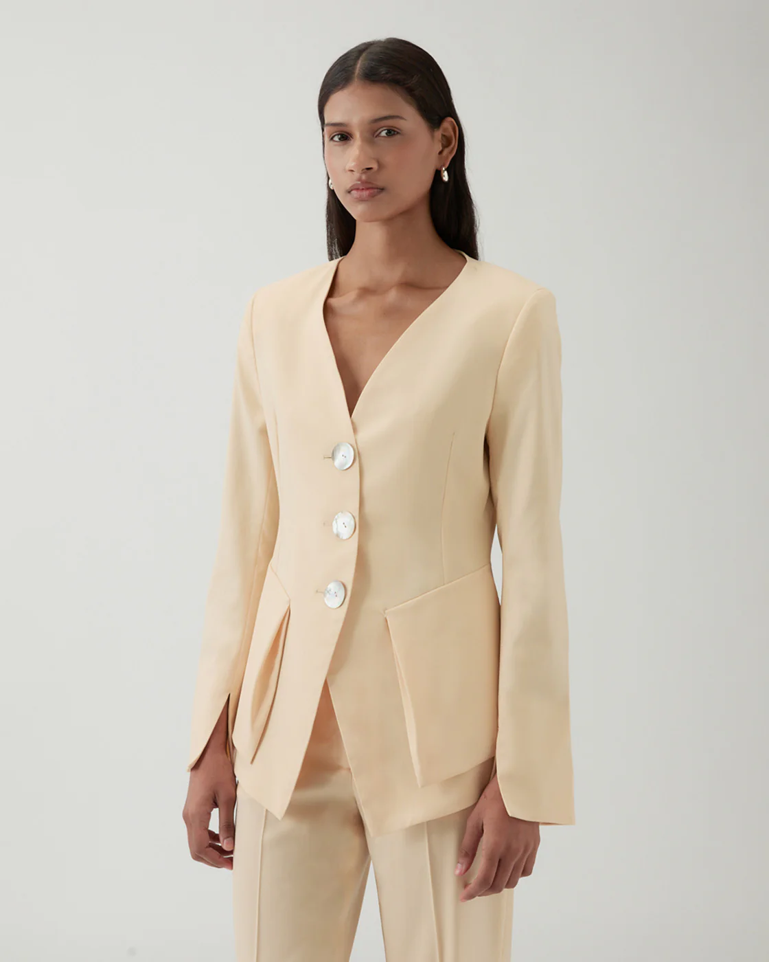Noemie Blazer Wool Blend Suiting Butter - Image 2