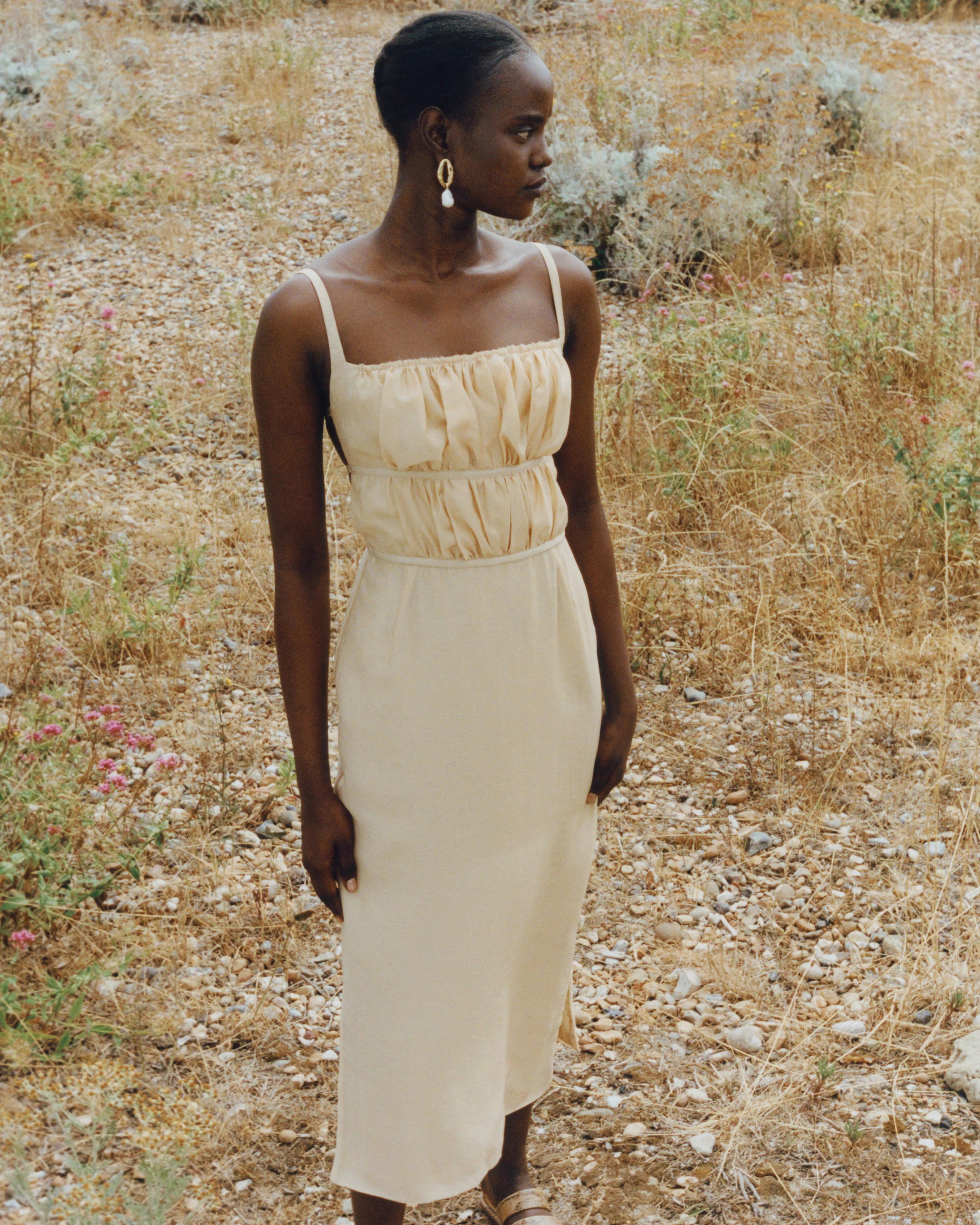 Nym Dress Tencel Blend Tan - Image 5