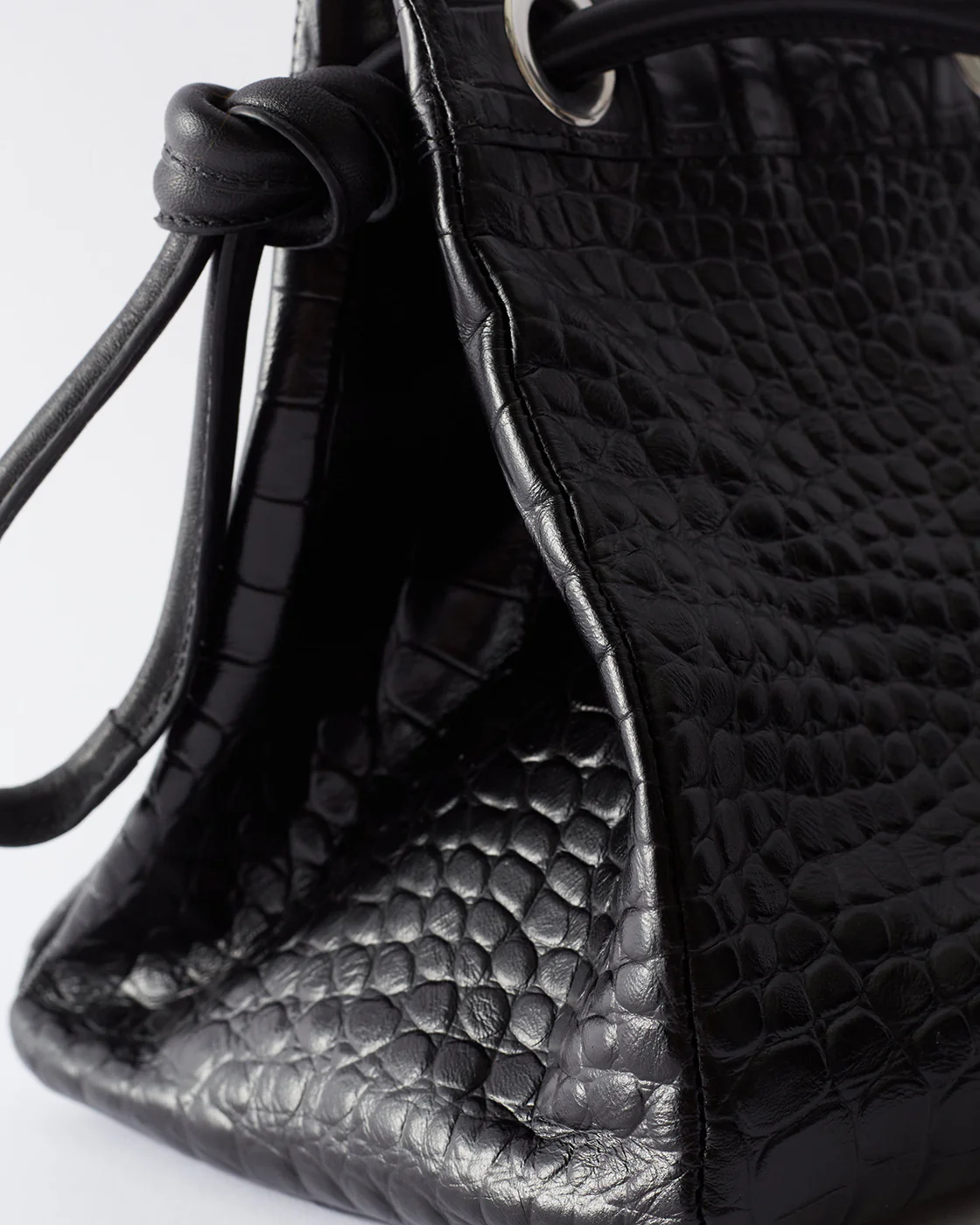 Rita Bucket Leather Embossed Black - Image 3