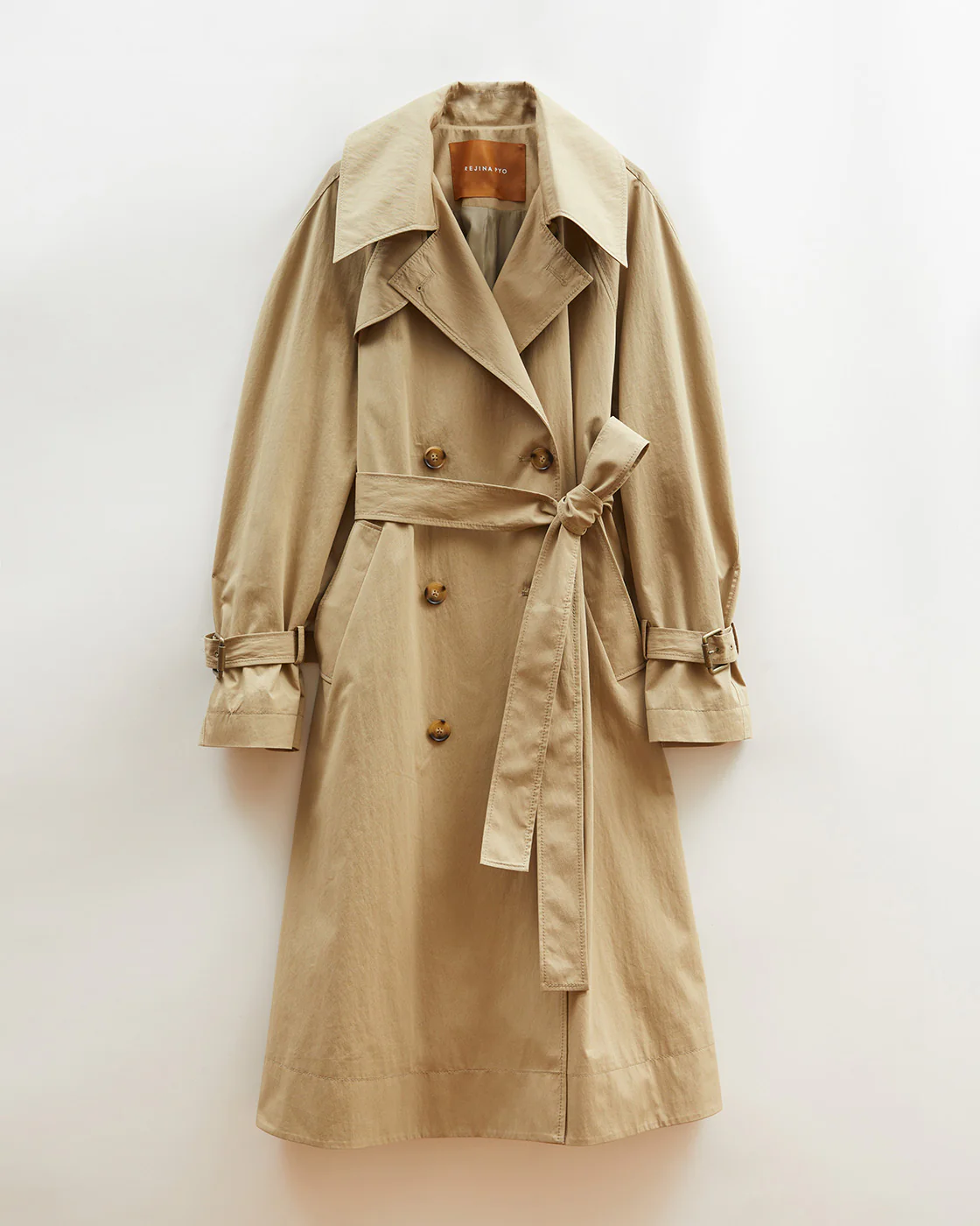 Romy Trenchcoat Cotton Blend Twill Sage - Image 4