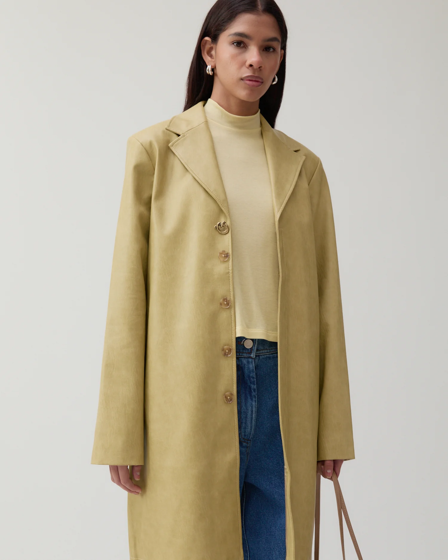 Samantha Jacket Faux Leather Beige - Image 5