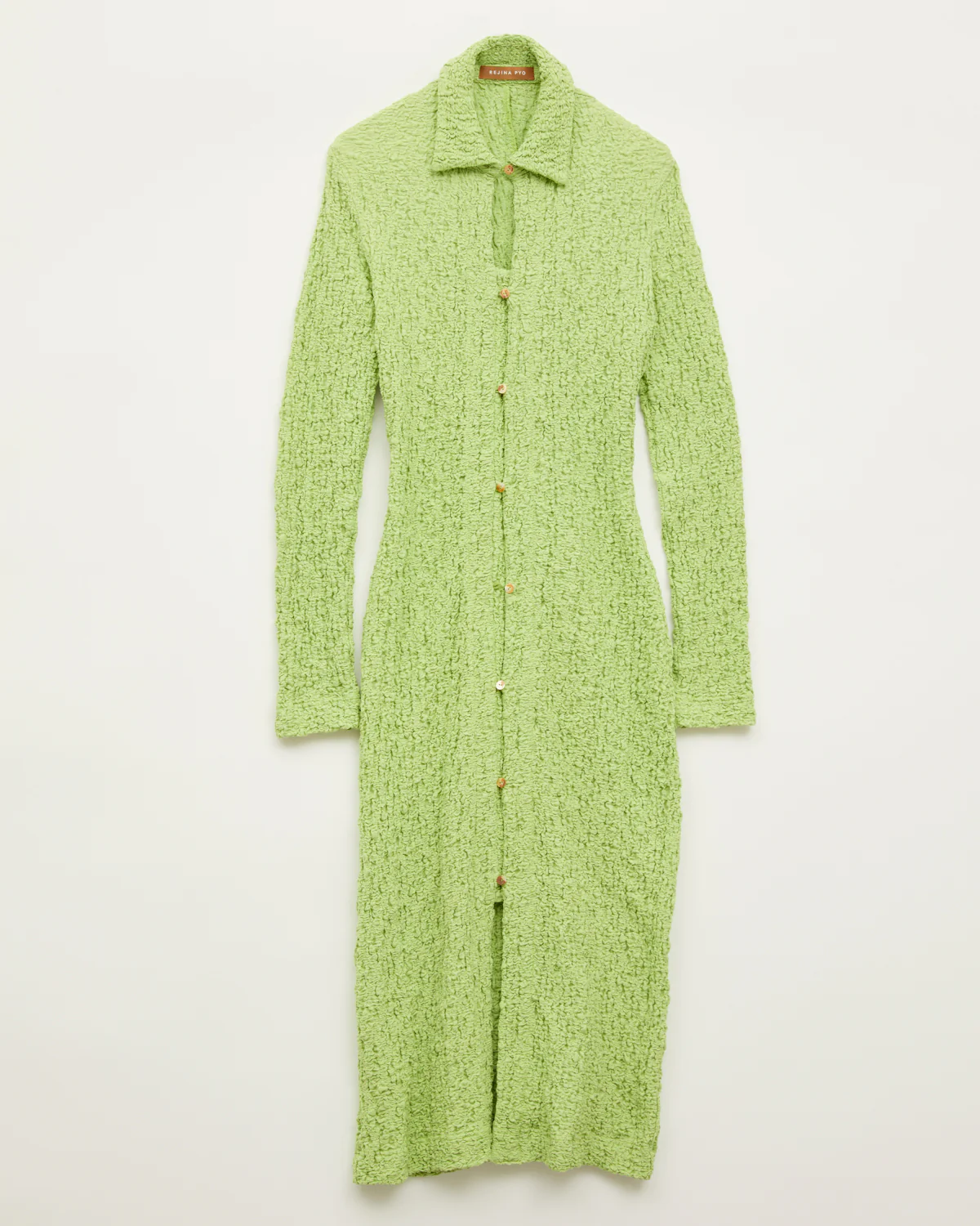 Sana Dress Cotton Blend Seersucker Acid Green - Image 4