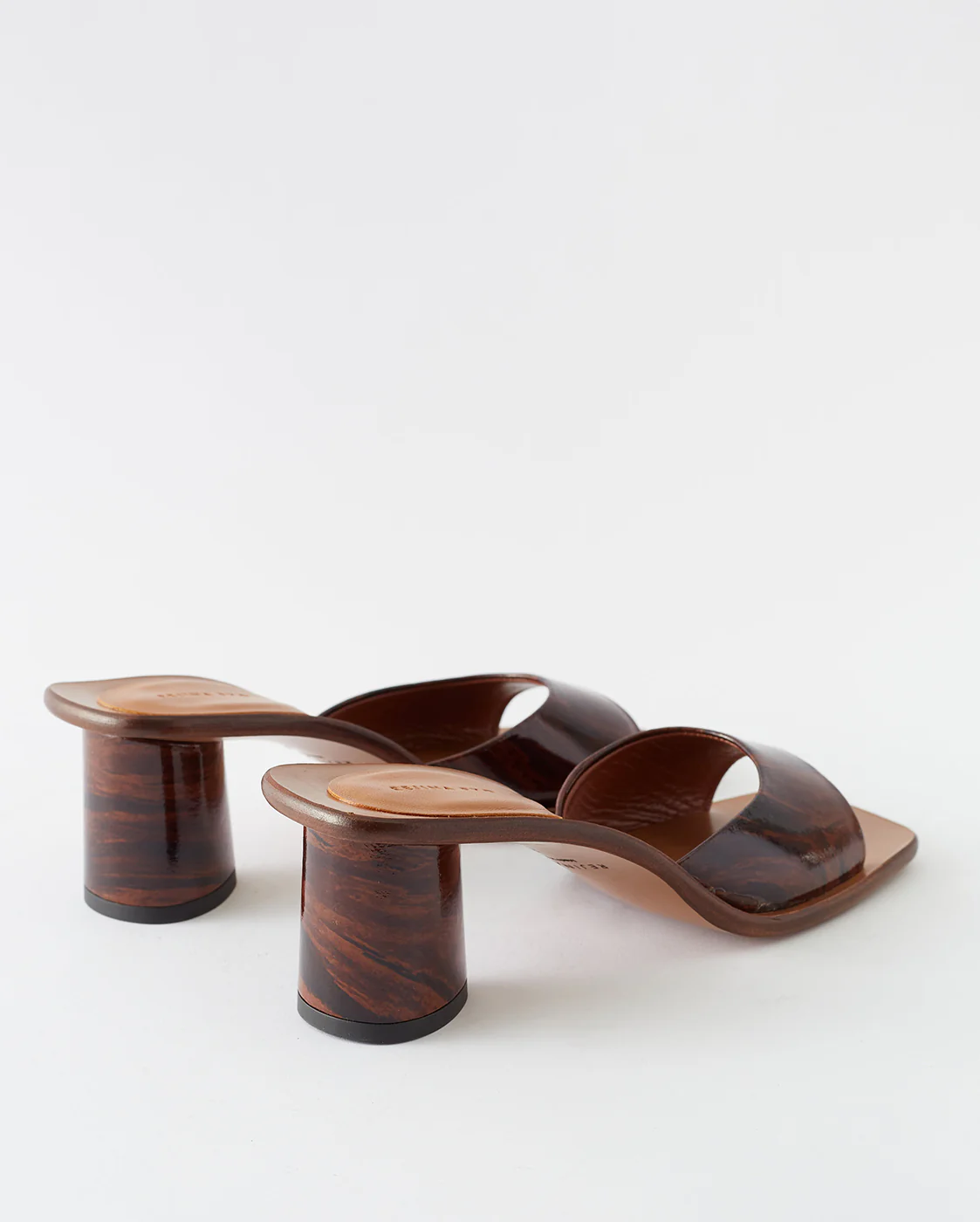 Selma Heels Patent Leather Wood Brown - Image 3
