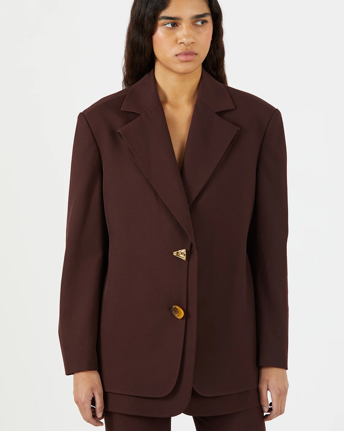 Simone Jacket Wool Blend Twill Burgundy - Image 10