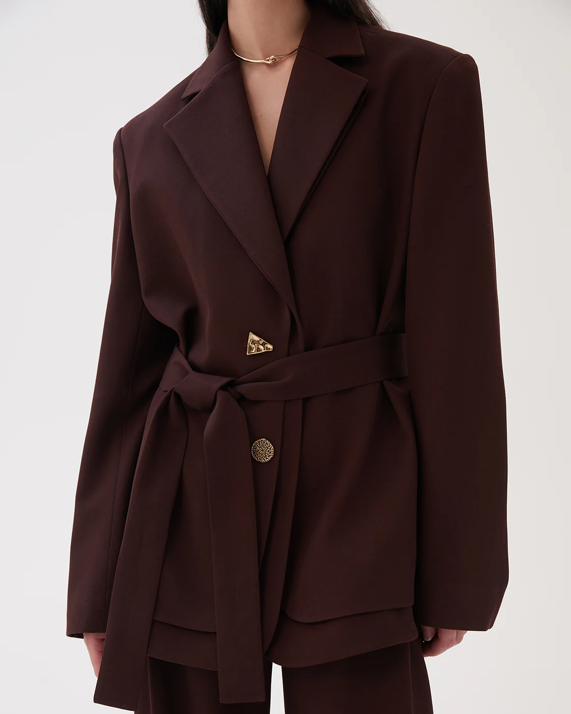 Simone Jacket Wool Blend Twill Burgundy - Image 9