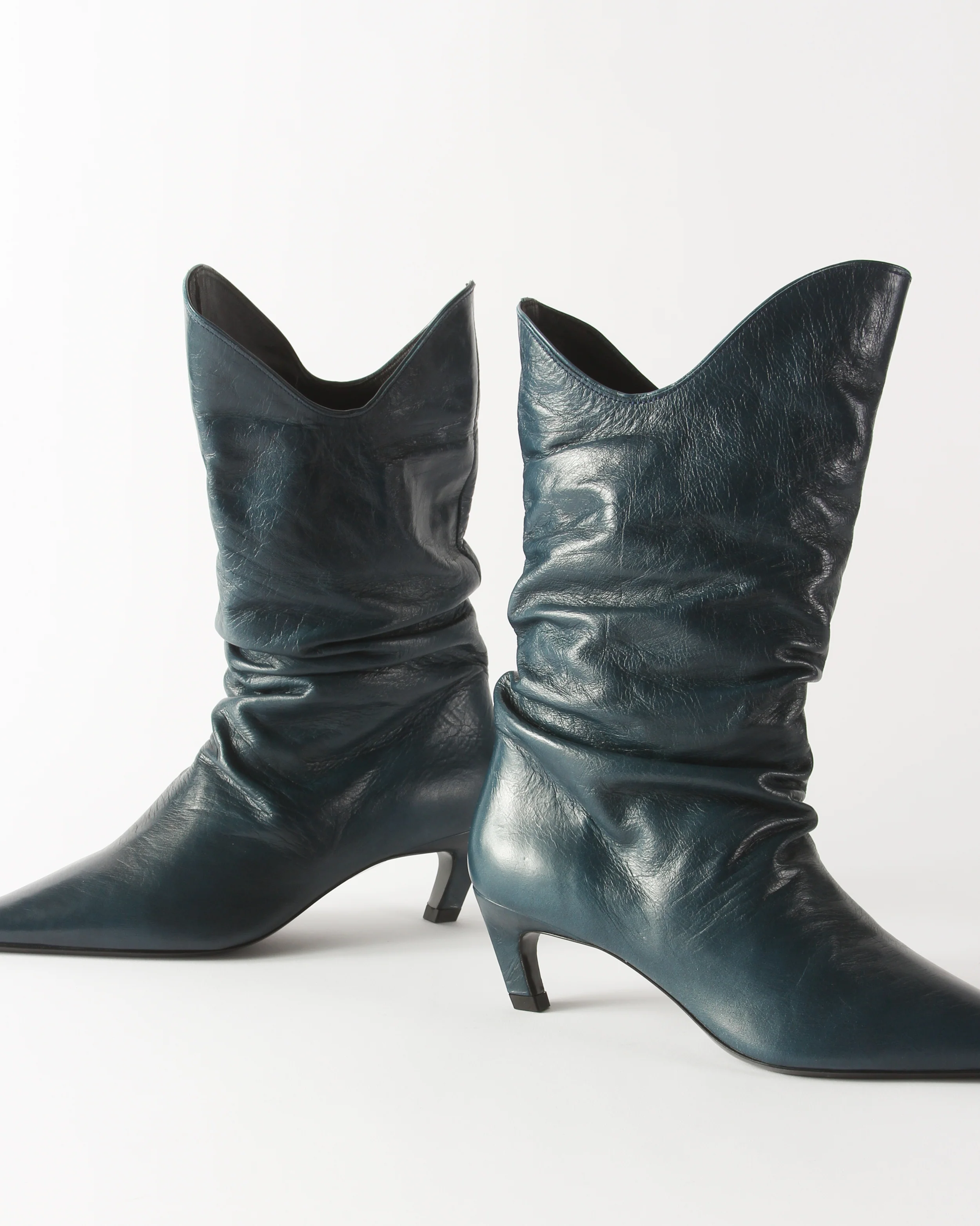 Slouchy Boot Leather Petroleo - Image 5