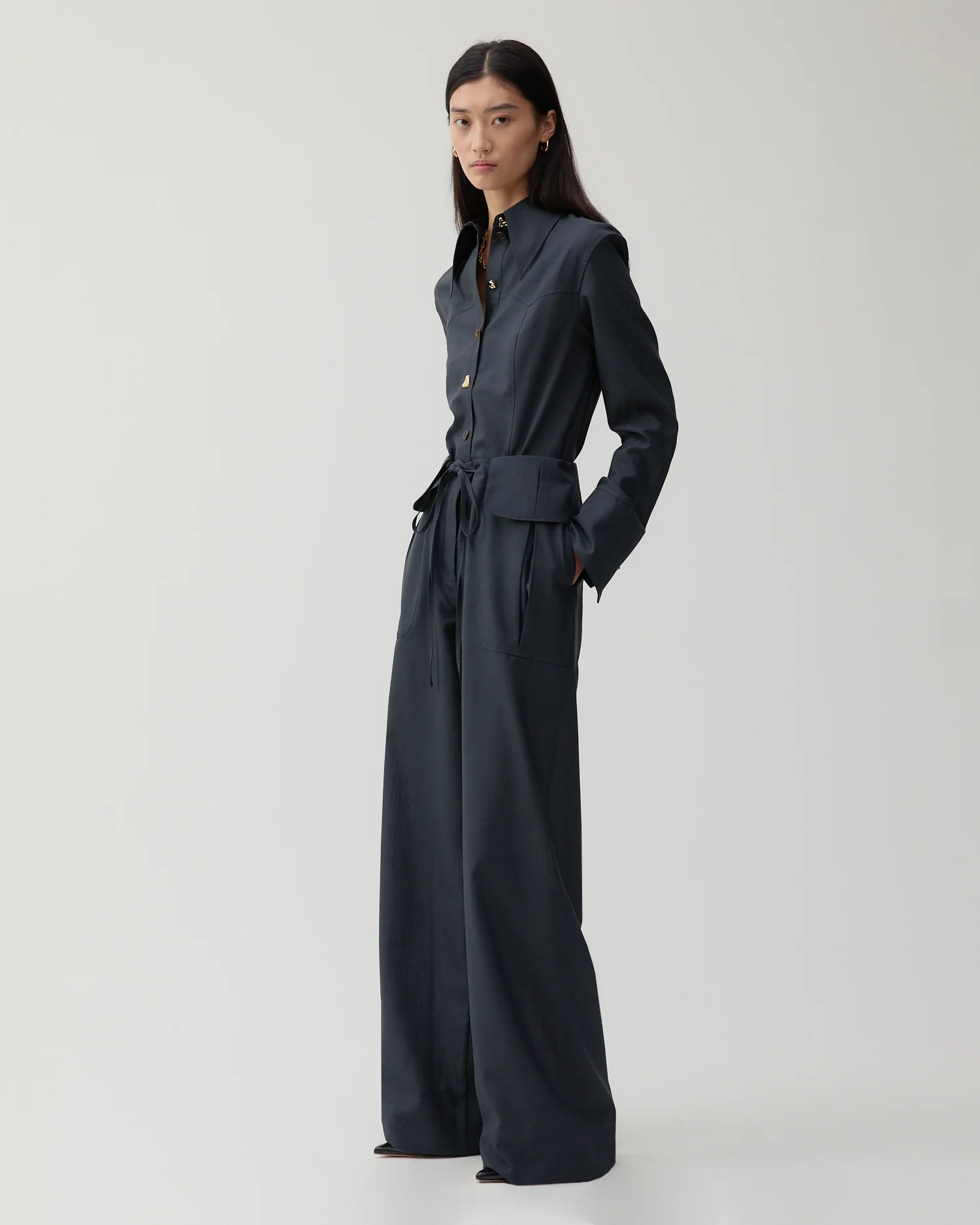 Sonia Trousers Wool Blend Suiting Slate - Image 4