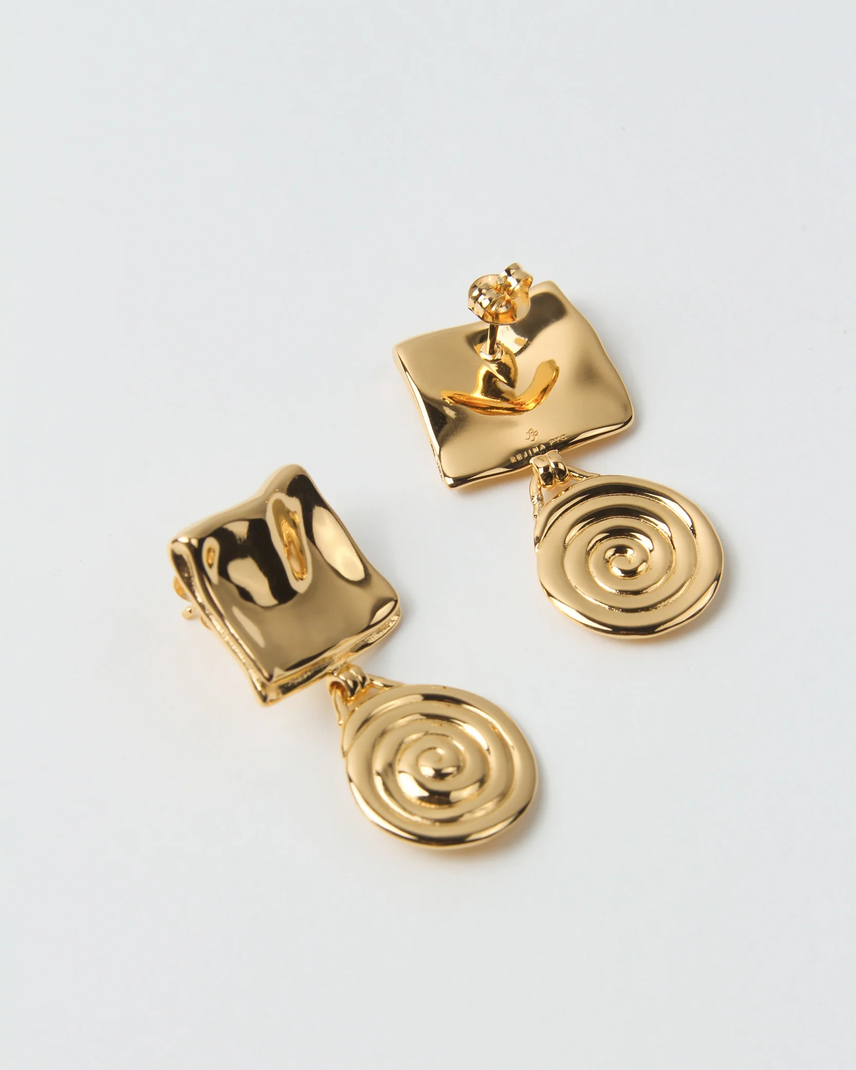Swirl Fold Earrings Gold Plated - Image 3