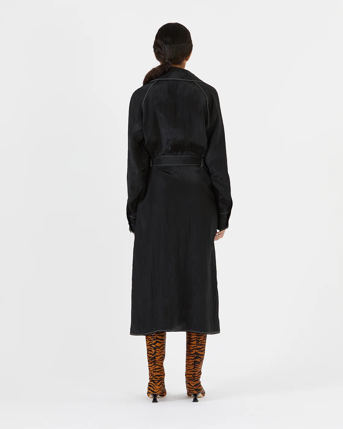 Thalia Dress Viscose Blend Crinkle Black - Image 5