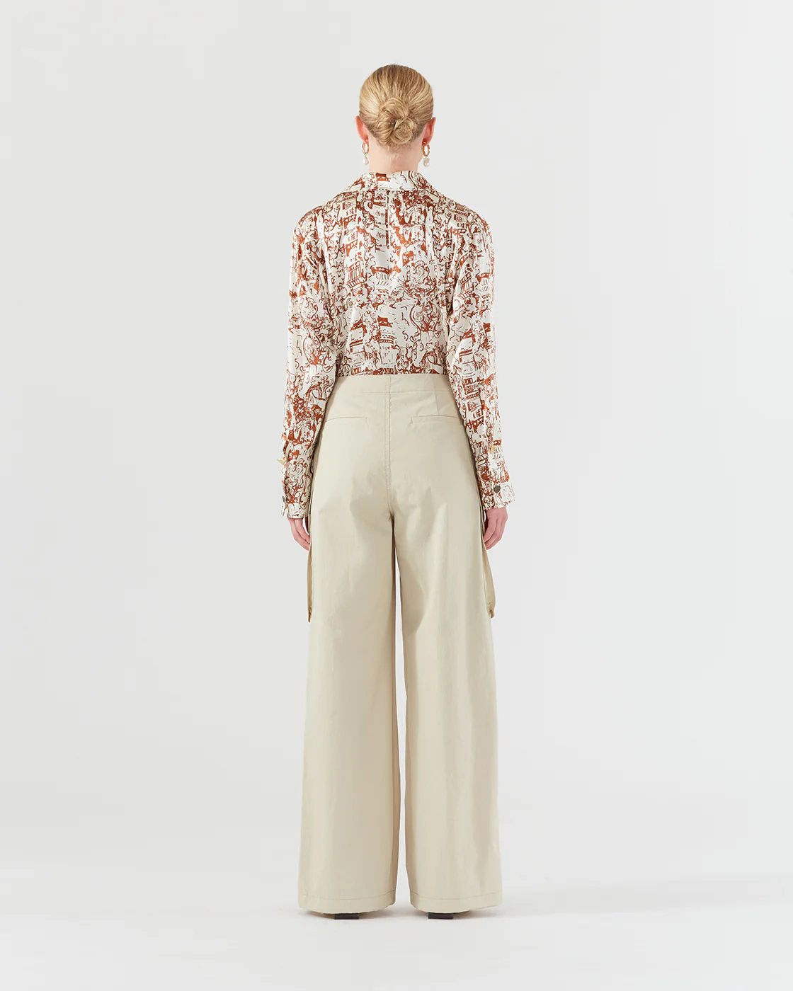 Vietta Trousers Cotton Blend Twill Sand - Image 7