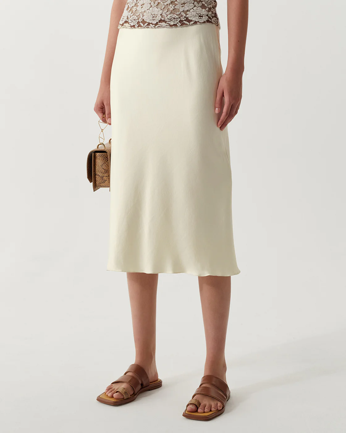 Viola Skirt Silk Satin Butter - Image 3